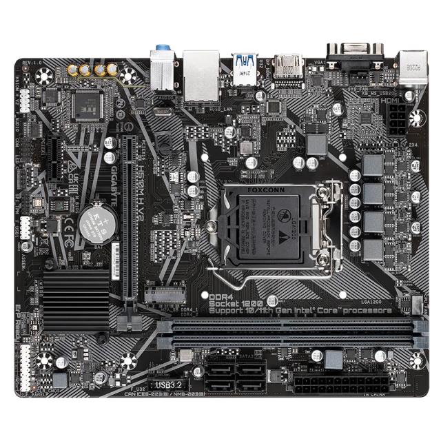 Дънна платка GIGABYTE H510M H V2, LGA1200, 2x DDR4, 1 x M.2, 4 x SATA 6Gb/s, VGA, HDMI, mATX