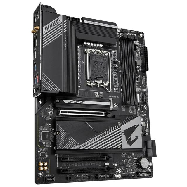 Дънна платка GIGABYTE B760 A ELITE AX, LGA1700, 4x DDR4, 3 x M.2, 4 x SATA 6Gb/s, Wi-Fi 6E, USB Type-C, HDMI, DP, ATX