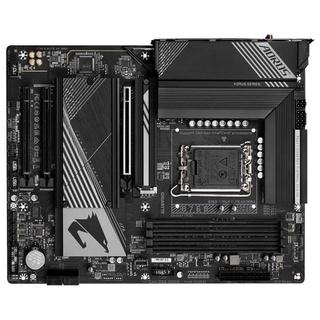 Дънна платка GIGABYTE B760 A ELITE AX, LGA1700, 4x DDR4, 3 x M.2, 4 x SATA 6Gb/s, Wi-Fi 6E, USB Type-C, HDMI, DP, ATX