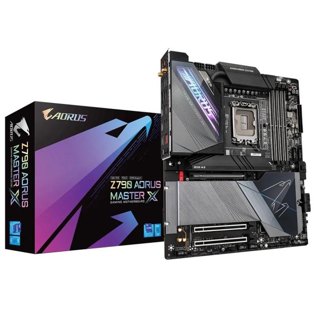 Дънна платка GIGABYTE Z790 AORUS MASTER X, LGA1700, 4x DDR5,  5 x M.2, 4 x SATA 6Gb/s, Wi-Fi 7, USB Type-C, DP, ATX