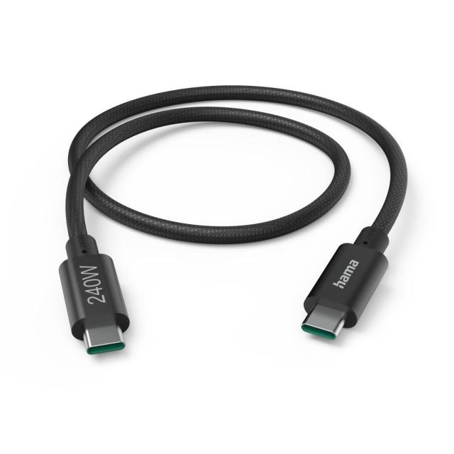 Кабел за зареждане Hama "Full-Featured" USB-C - USB-C, 240 W, USB 3.2 Gen1, 5Gbit/s, 1,5 m