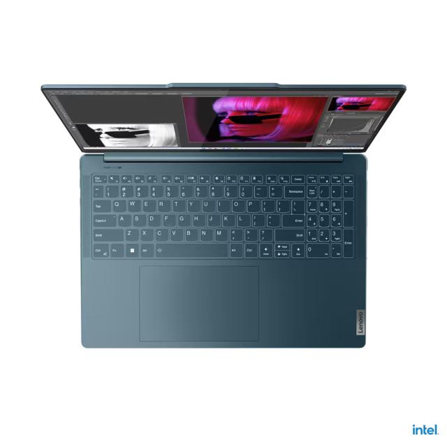 Лаптоп LENOVO Yoga Pro 9 16IRP8, Intel Core i7-13705H, 14C (P-core 2.4 / 5.0GHz, E-core 1.8 / 3.7GHz, 24MB), 16.0" (40.64 cm)  IPS 400nits Glossy, 100% sRGB, 165Hz, NVIDIA® GeForce RTX 4050 6GB, 16GB LPDDR5, 1TB SSD M.2, Windows 11 Home