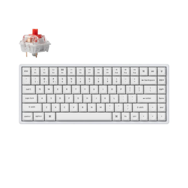 Геймърска механична клавиатура Keychron K2 Pro White QMK/VIA Hot-Swappable K Pro Red Switch, RGB Backlight Aluminium Frame