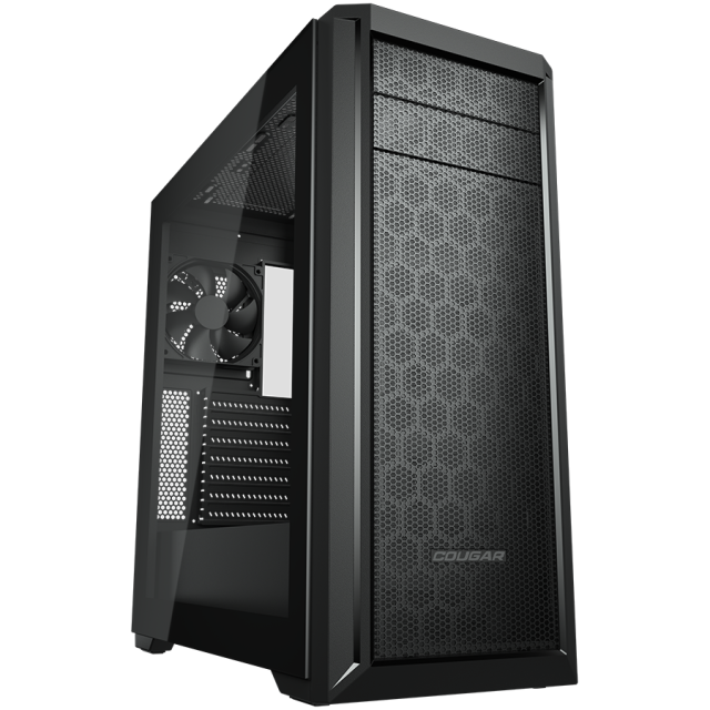 Кутия COUGAR  MX330-G Pro, Mid Tower,USB 3.0 x 2, USB 2.0 x 2, Mic x 1 / Audio x 1, RGB button, MiniITX/MicroATX/ATX, черна