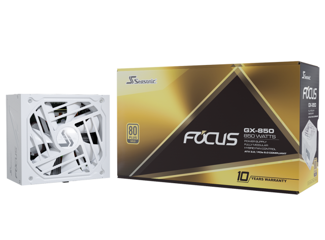 Захранване SEASONIC FOCUS GX-850 850W, White 80+ Gold PCIe 5.0, Fully Modular