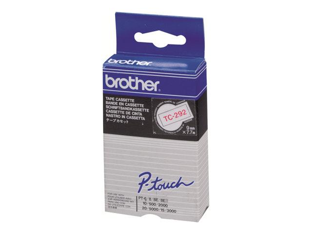 Консуматив BROTHER P-Touch TC-292, Red on White, 9mm