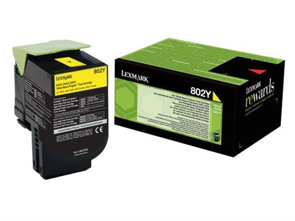 Консуматив Lexmark 802Y Yellow Return Program Toner Cartridge