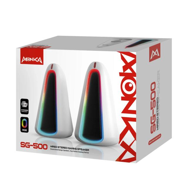 Тонколони Marvo Monka Zilla SG-500, Speakers 2.0 6W, RGB, USB,  Аудио жак 3.5 mm