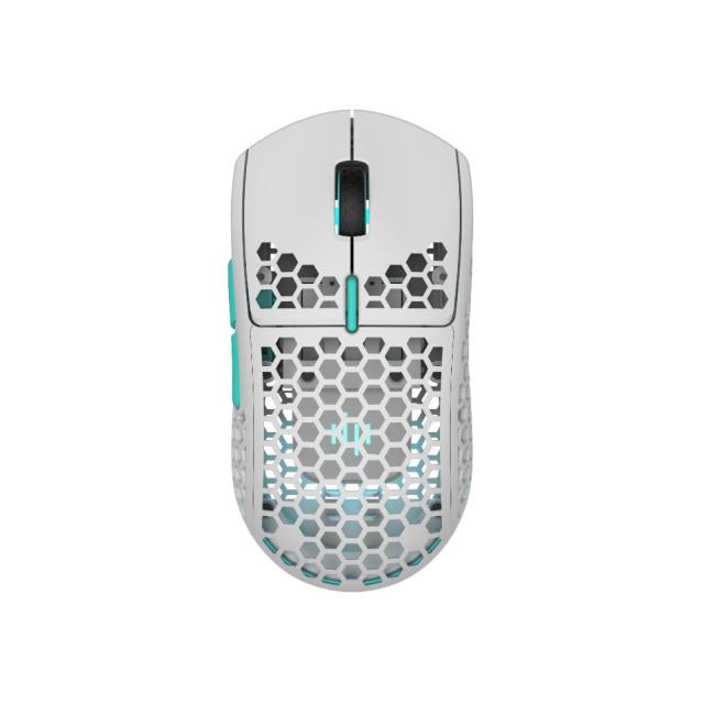 Геймърска мишка Dark Project ME4, Wireless, White/Neon Blue