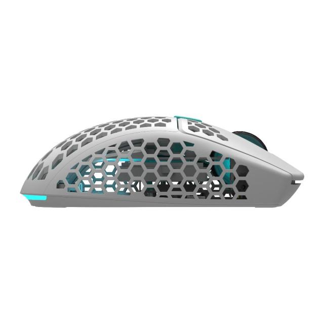 Геймърска мишка Dark Project ME4, Wireless, White/Neon Blue