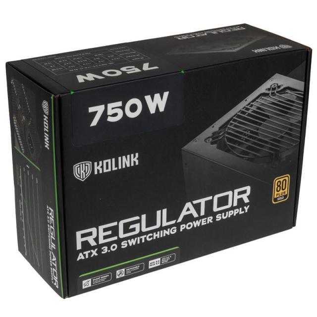 Захранване Kolink Regulator 750W 80+ Gold, Fully Modular, ATX 3.0, PCIe 5.0