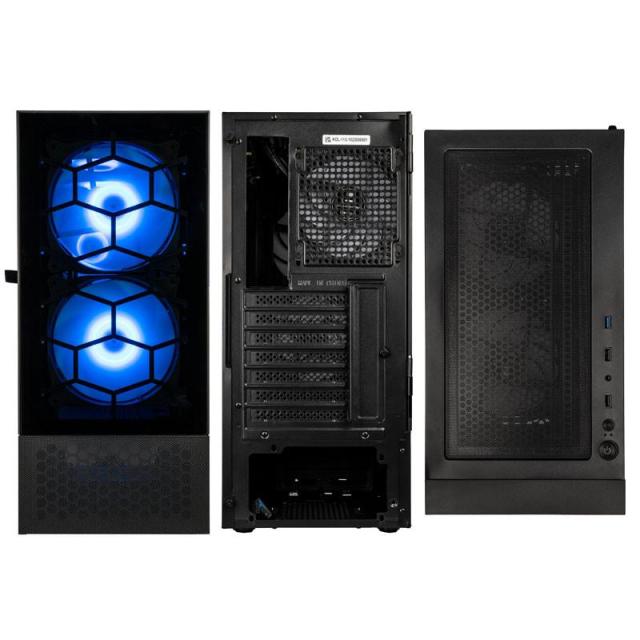 Кутия Kolink Observatory MX Glass ARGB TG Mid-Tower, 2x USB-A 3.0, 1x USB-A 2.0, 1x 3,5 mm HD-Audio, ATX, Micro-ATX, Mini-ITX, Черна