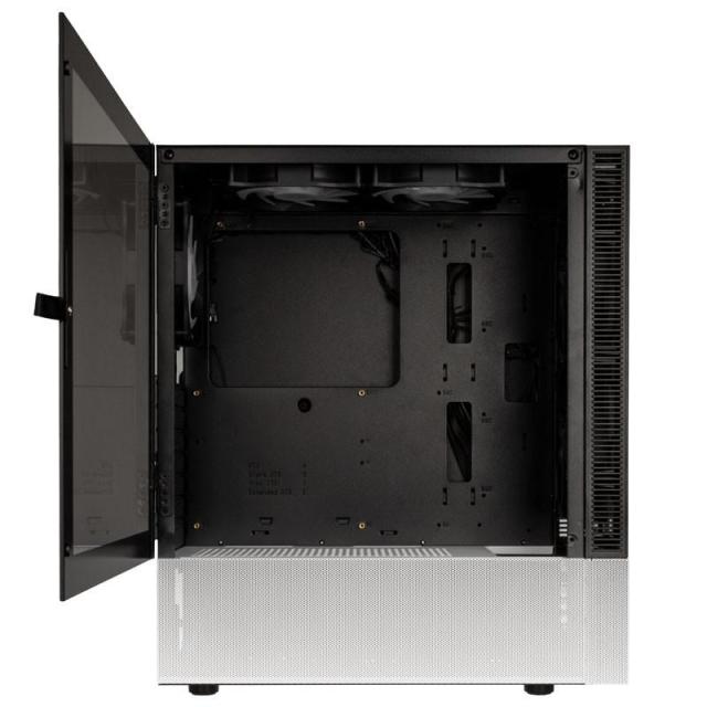 Кутия Kolink Observatory MX Glass ARGB TG Mid-Tower, 2x USB-A 3.0, 1x USB-A 2.0, 1x 3,5 mm HD-Audio, ATX, Micro-ATX, Mini-ITX, Черна, Черно/Бяло