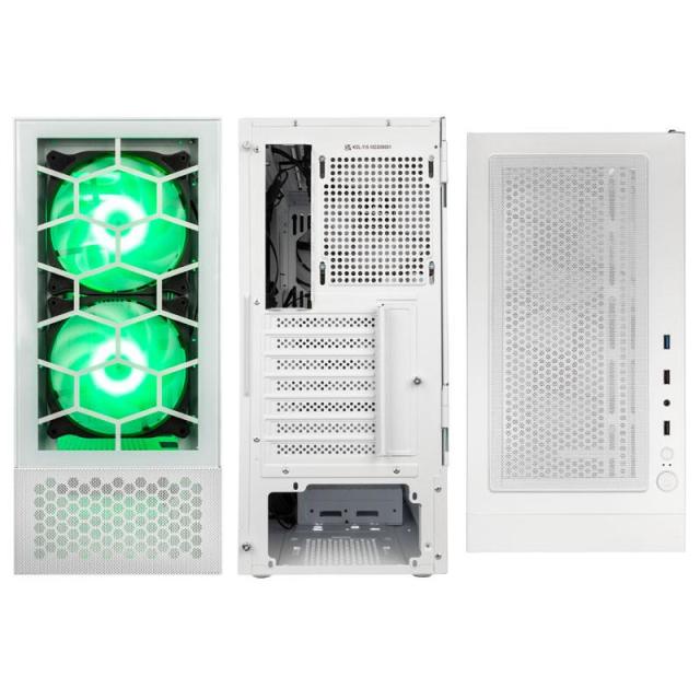 Кутия Kolink Observatory MX Glass ARGB TG Mid-Tower, 2x USB-A 3.0, 1x USB-A 2.0, 1x 3,5 mm HD-Audio, ATX, Micro-ATX, Mini-ITX, Черна, Бяло