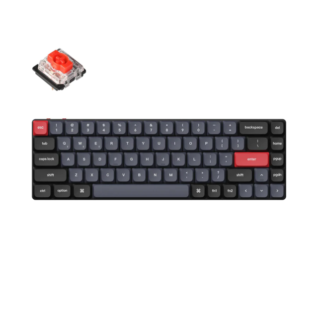 Геймърска Механична клавиатура Keychron K7 Pro QMK/VIA 65% Hot-Swappable Low Profile Gateron Red Switch RGB Backlight