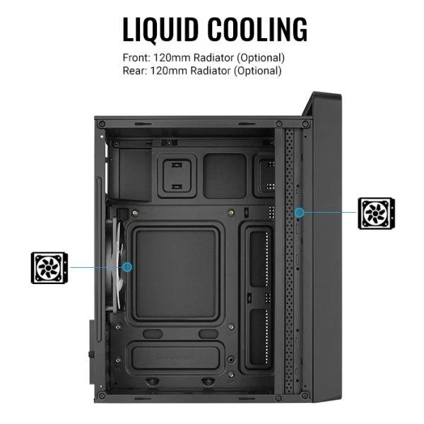 Кутия AeroCool CS-109-G-BK-v1 FRGB, Mini Tower, 1 x USB 3.0, 2 x USB 2.0, HD Audio x 1, mATX Mini-ITX