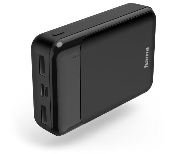 Външна батерия HAMA "Eco Power 10", 10 000 mAh, Изходи: 1 x USB-C, 2 x USB-A, черен