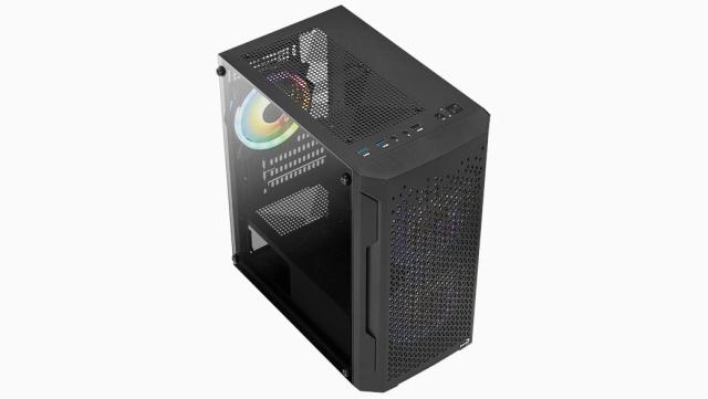 Кутия AeroCool Trinity Mini-G-BK-v3, Tempered Glass, 2 x USB 3.0, 1 x USB 2.0, HD Audio x 1, mATX