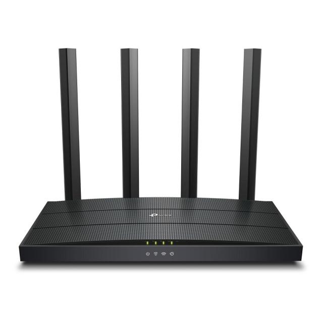 Рутер TP-Link Archer AX12, 1500Mbps, 2.4GHz(300Mbps) / 5GHz(1200Mbps), Wireless 6 AX, 3x LAN 10/100/1000, 1x WAN 10/100/1000, 4x външни антени