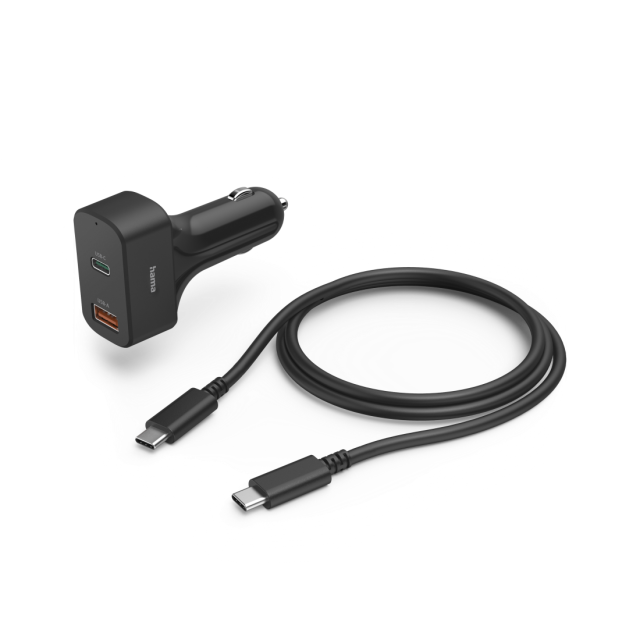 Универсално зарядно HAMA за лаптоп за кола, (PD), 5-20 V/65 W, USB-C 