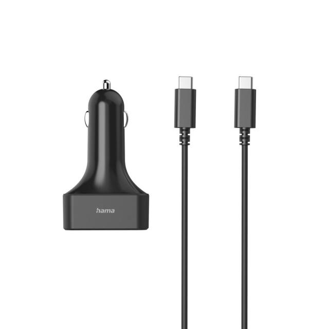 Универсално зарядно HAMA за лаптоп за кола, (PD), 5-20 V/65 W, USB-C 