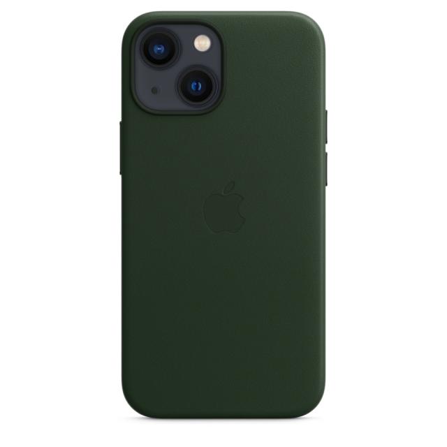 Калъф Apple iPhone 13 mini Leather Case with MagSafe - Sequoia Green