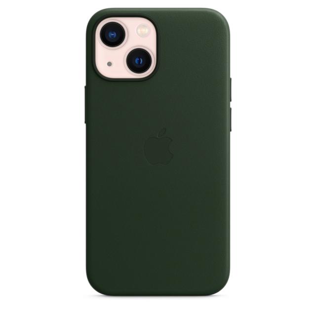 Калъф Apple iPhone 13 mini Leather Case with MagSafe - Sequoia Green