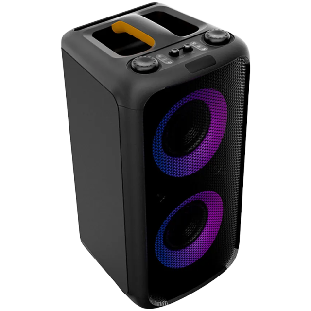 Тонколонa F&D PA200 Portable Wireless Party Speaker, 80W RMS (40W+40W), BT 5.0/USB/AUX, RGB, LED дисплей, Дистанционно управление, Микрофон, батерия 8000mAh