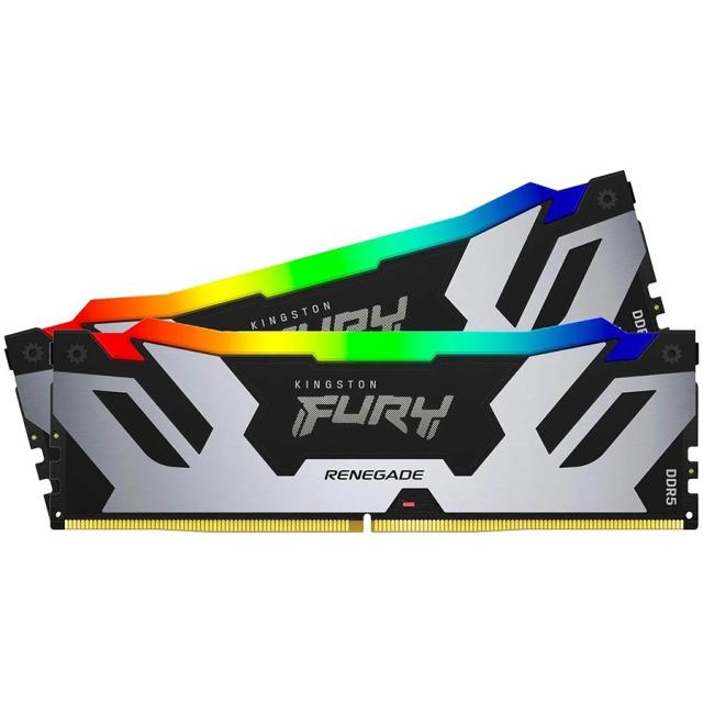 Памет Kingston Fury Renegade Silver RGB 96GB (2x 48GB) DDR5 PC5-48000 6000MHz CL32, 1.35V