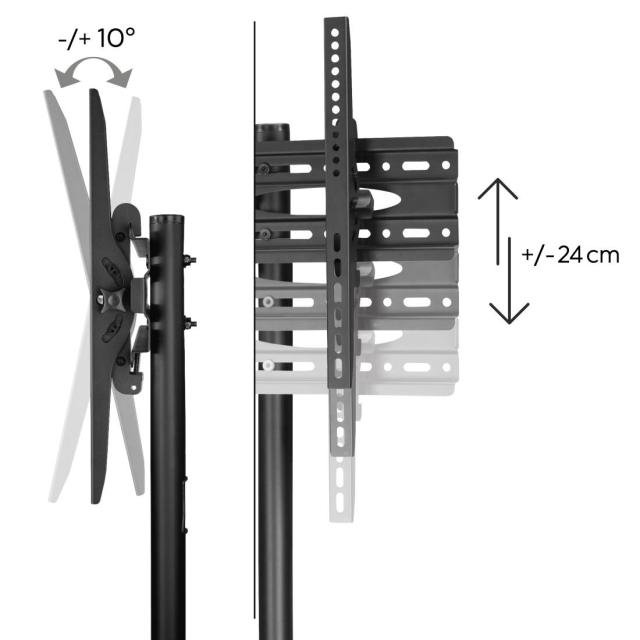 Мобилна стойка за TV HAMA Trolley , до 175см / 70"/ , черна, 600x400,на колела