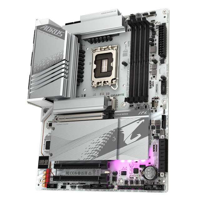 Дънна платка GIGABYTE Z790 AORUS ELITE AX ICE, LGA1700, 4x DDR5, PCIe 5.0, Wi-Fi 6E, RGB Fusion, HDMI, DP, ATX