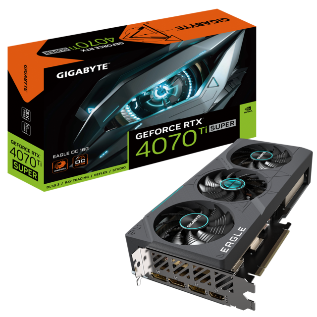 Видео карта GIGABYTE GeForce RTX 4070 TI SUPER EAGLE OC 16GB GDDR6X, 256-bit, HDMI, 3x DP