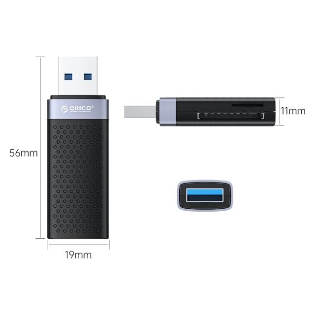 Четец за карти Orico Card Reader, SD/MicroSD/CF, USB 3.0 Type-A