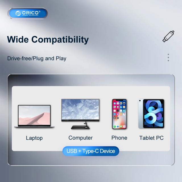 Четец за карти Orico Card Reader, SD/MicroSD/CF, USB 3.0 Type-A
