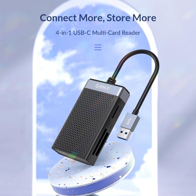 Четец за карти Orico Card Reader, SD/MicroSD/CF/MS, USB Type-C