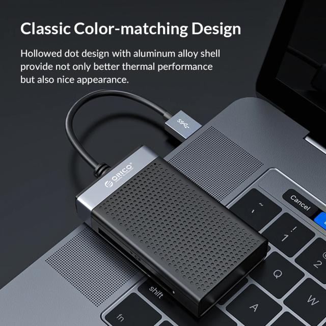 Четец за карти Orico Card Reader, SD/MicroSD/CF/MS, USB Type-C