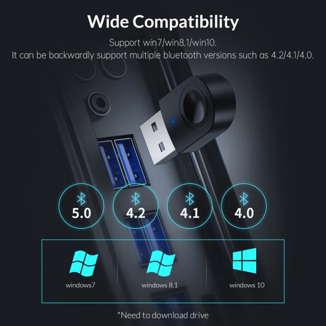 Orico блутут адаптер Bluetooth 5.0 USB adapter, black