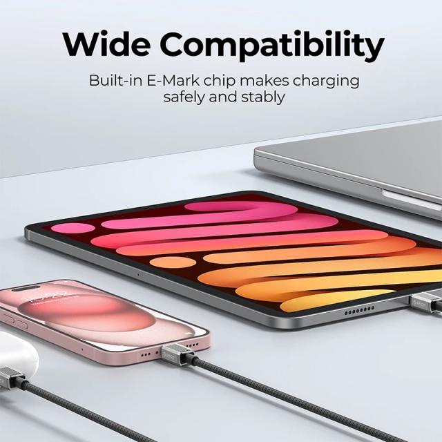 Kабел Orico USB Type-C към USB Type-C PD 60W Charging 1.0m Black