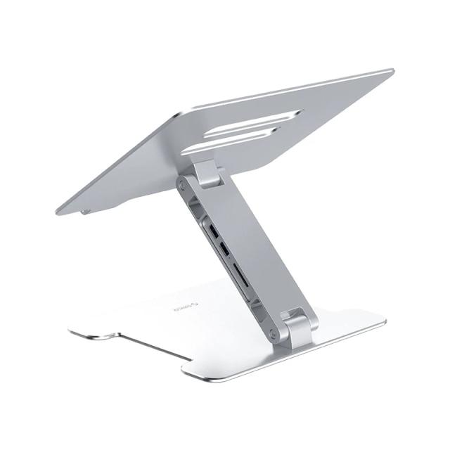 Поставка за лаптоп Orico алуминиева Laptop Stand - Aluminum, 2 x USB3.0, Card Reader, up to 15.6"