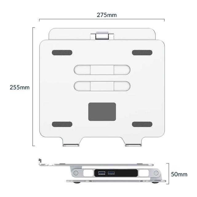 Поставка за лаптоп Orico алуминиева Laptop Stand - Aluminum, 2 x USB3.0, Card Reader, up to 15.6"