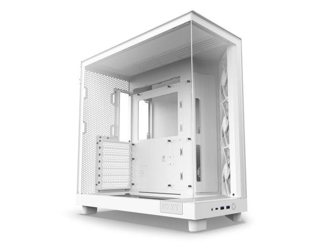 Кутия NZXT H6 Flow Matte White, Middle Tower, 2x USB 3.2 Gen 1, 1x USB 3.2 Gen 2 Type-C, ATX, Micro-ATX, Mini-ITX