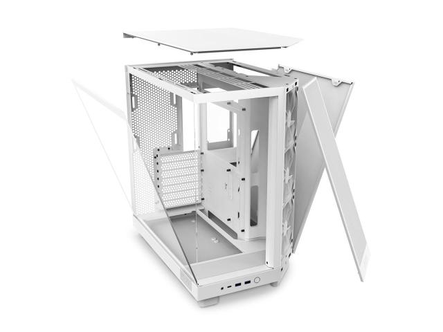 Кутия NZXT H6 Flow Matte White, Middle Tower, 2x USB 3.2 Gen 1, 1x USB 3.2 Gen 2 Type-C, ATX, Micro-ATX, Mini-ITX