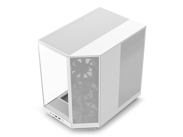 Кутия NZXT H6 Flow Matte White, Middle Tower, 2x USB 3.2 Gen 1, 1x USB 3.2 Gen 2 Type-C, ATX, Micro-ATX, Mini-ITX