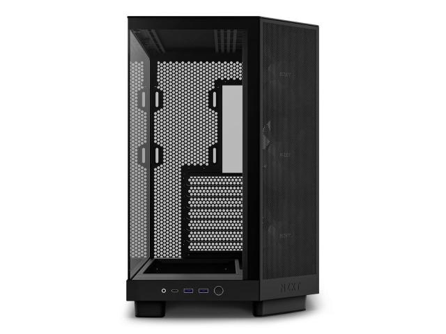 Кутия NZXT H6 Flow RGB Matte Black, Middle Tower, 2x USB 3.2 Gen 1, 1x USB 3.2 Gen 2 Type-C, ATX, Micro-ATX, Mini-ITX