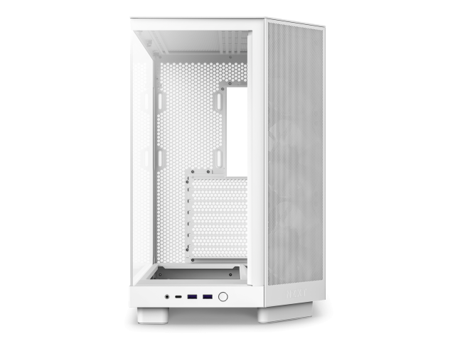 Кутия NZXT H6 Flow RGB Matte White, Middle Tower, 2x USB 3.2 Gen 1, 1x USB 3.2 Gen 2 Type-C, ATX, Micro-ATX, Mini-ITX