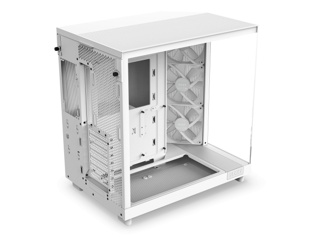 Кутия NZXT H6 Flow RGB Matte White, Middle Tower, 2x USB 3.2 Gen 1, 1x USB 3.2 Gen 2 Type-C, ATX, Micro-ATX, Mini-ITX