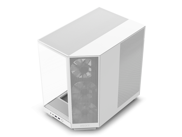 Кутия NZXT H6 Flow RGB Matte White, Middle Tower, 2x USB 3.2 Gen 1, 1x USB 3.2 Gen 2 Type-C, ATX, Micro-ATX, Mini-ITX