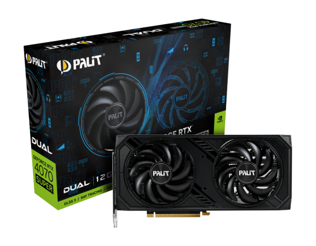 Видео карта Palit RTX4070 Super Dual 12GB GDDR6, 192 bit, 1x HDMI, 3x DP