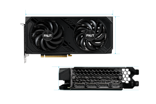 Видео карта Palit RTX4070 Super Dual 12GB GDDR6, 192 bit, 1x HDMI, 3x DP