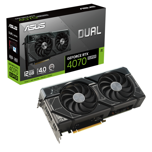 Видео карта ASUS DUAL GeForce RTX 4070 SUPER 12GB GDDR6X, 192-bit, HDMI, 3x DP